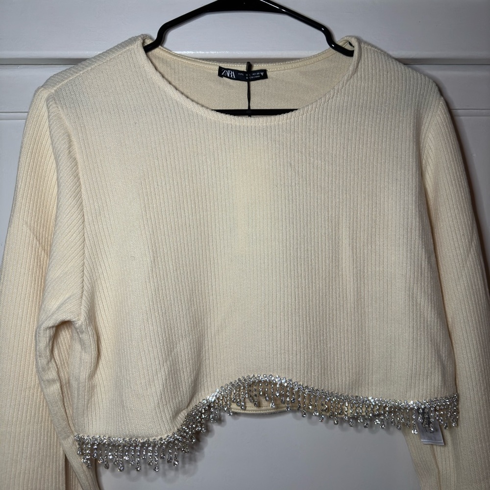 ZARA Bling Cropped Sweater